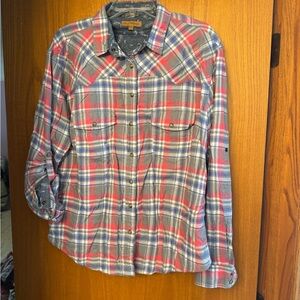 Jachs Girlfriend Pink and Blue Plaid Shirt